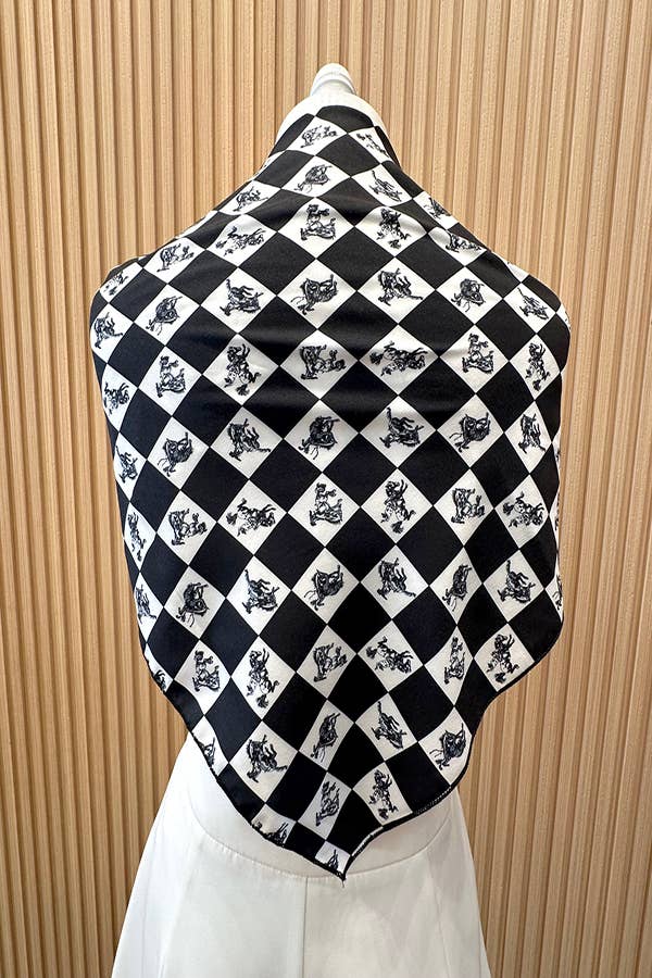 Western Checker Print Scarf