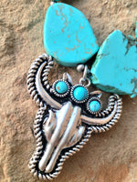 Load image into Gallery viewer, LONGHORN TURQUOISE NUGGET NECKLACE
