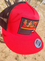 Load image into Gallery viewer, Lazy J Ranch Wear Red &amp; Black 4&quot; Fire J Cap/ADULT
