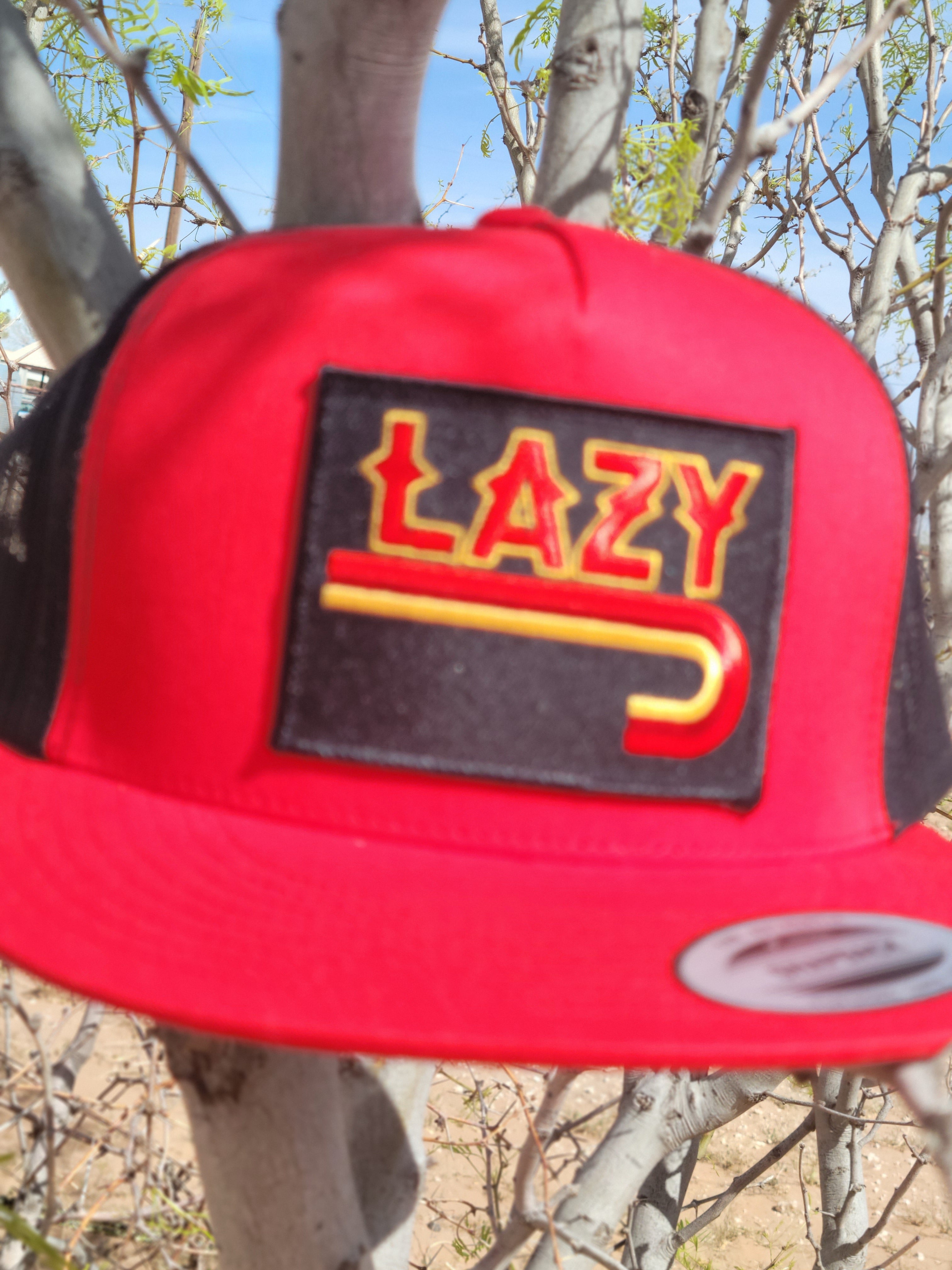 Lazy J Ranch Wear Red & Black 4" Fire J Cap/ADULT