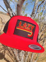 Load image into Gallery viewer, Lazy J Ranch Wear Red &amp; Black 4&quot; Fire J Cap/ADULT
