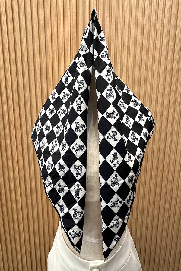 Western Checker Print Scarf