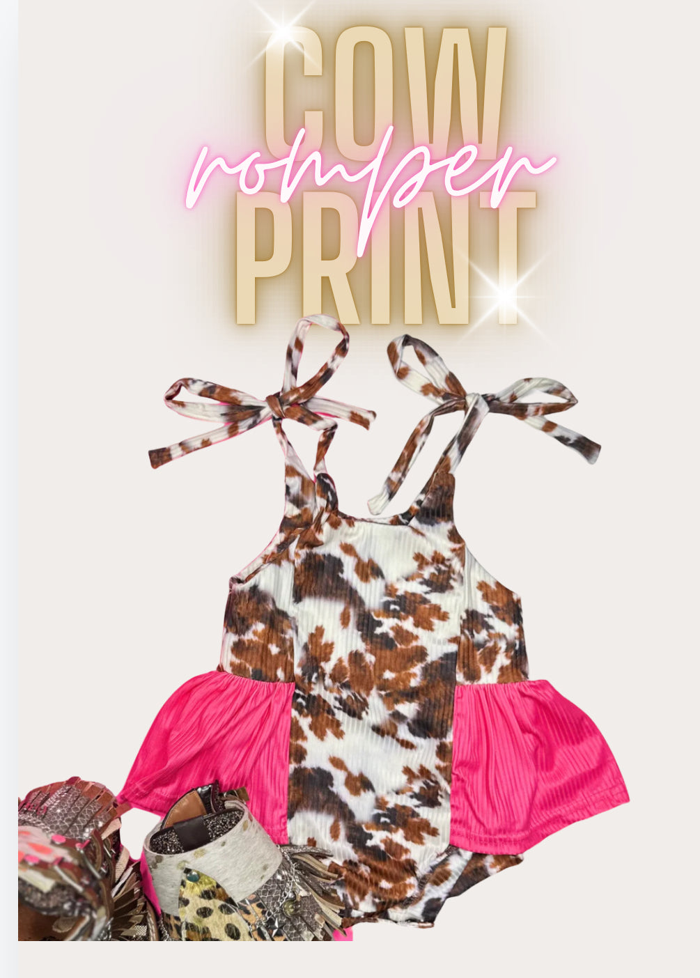 Cow print romper