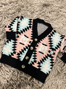 Aztec baby girl sweater