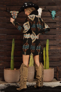 BLACK AZTEC MIX MATCH JACKET