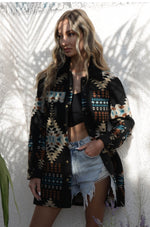 Load image into Gallery viewer, BLACK AZTEC MIX MATCH JACKET
