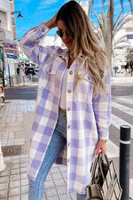 Load image into Gallery viewer, PURPLE PLAID PATTERN JACKET
