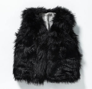 BLACK FUR VEST