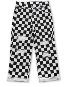 BLACK CHECKERED PANTS