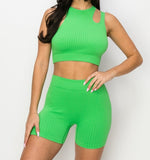 Load image into Gallery viewer, KELLY GREEN TANK TOP &amp; BIKER SHORTS
