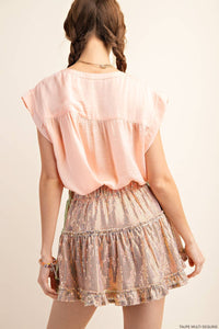 SEQUIN/RUFFLE MINI SKIRT