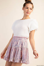 Load image into Gallery viewer, SEQUIN/RUFFLE MINI SKIRT
