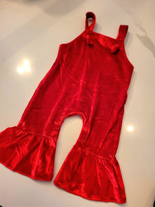 RED VELVET OVERALLS