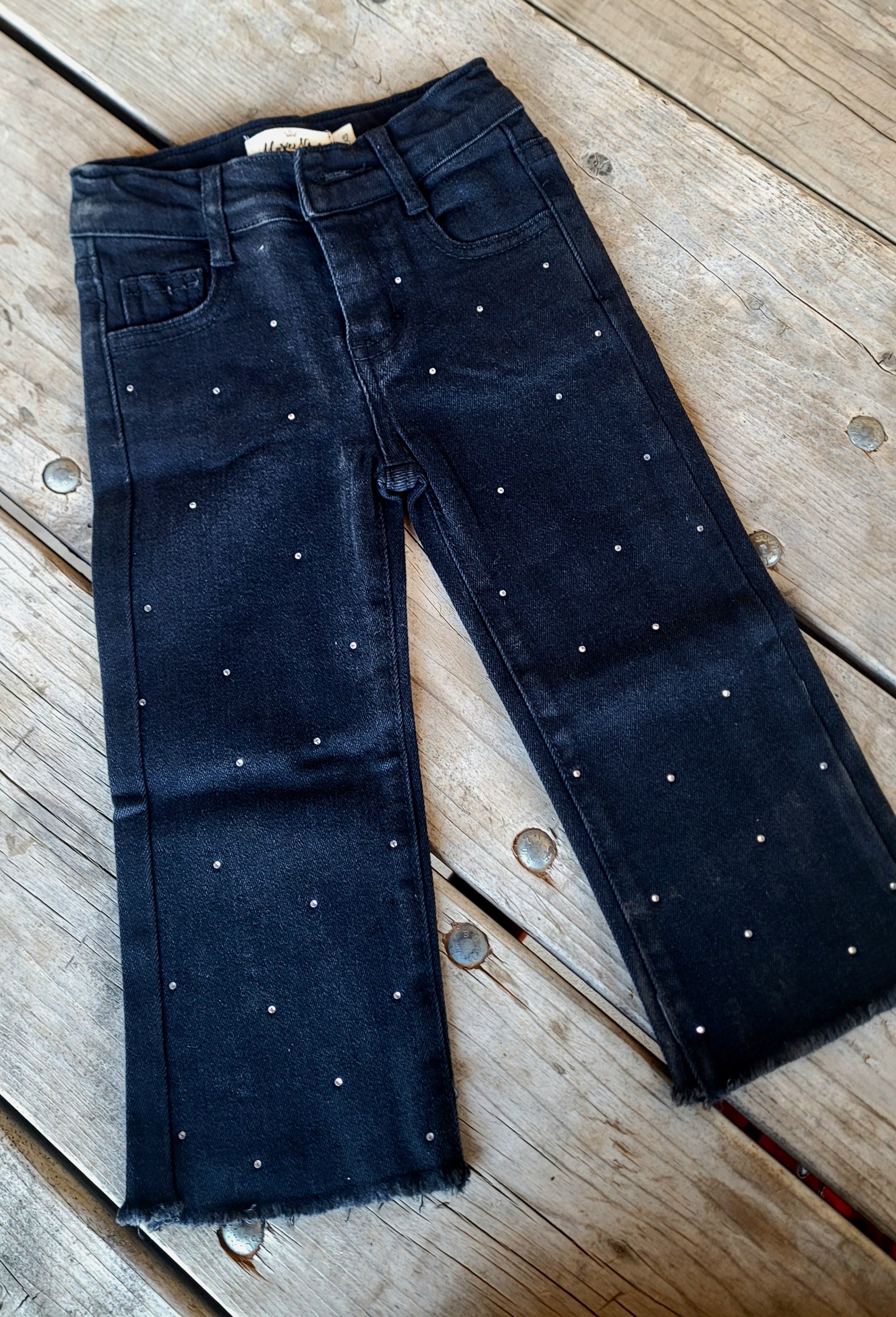 BLACK RHINESTONE JEAN