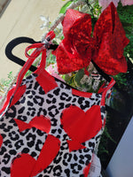 Load image into Gallery viewer, LEOPARD HEART ROMPER
