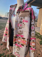 Load image into Gallery viewer, PINK AZTEC OVERSIZED WESTERN JACKET
