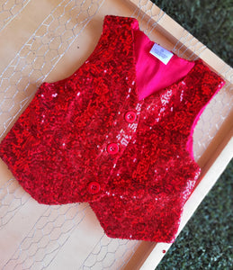 SEQUIN RED VEST