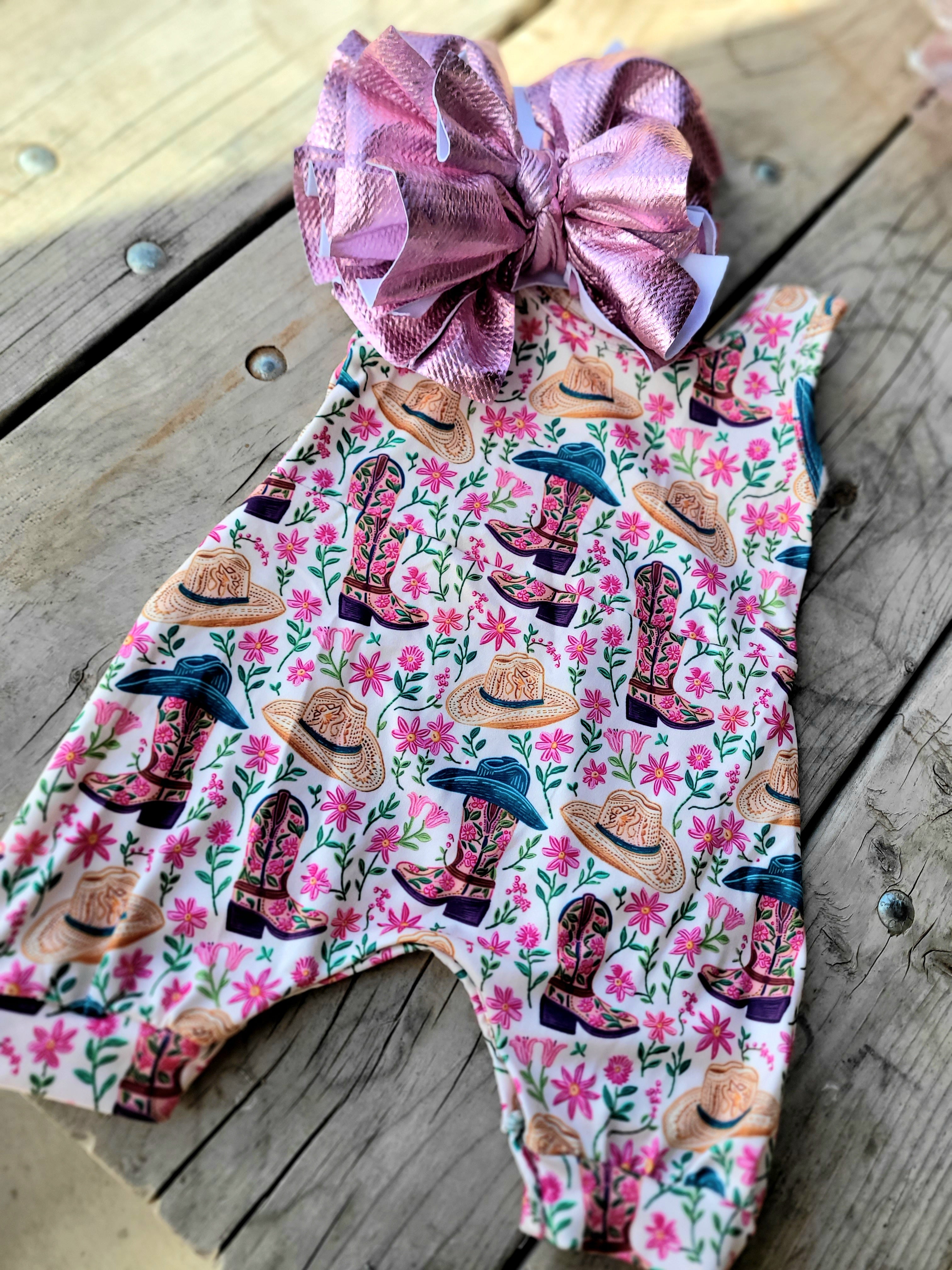 FLOWER/ BOOT ROMPER