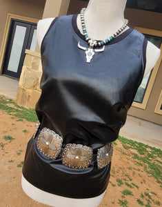 BOUJEE COWGIRL LEATHER TOP