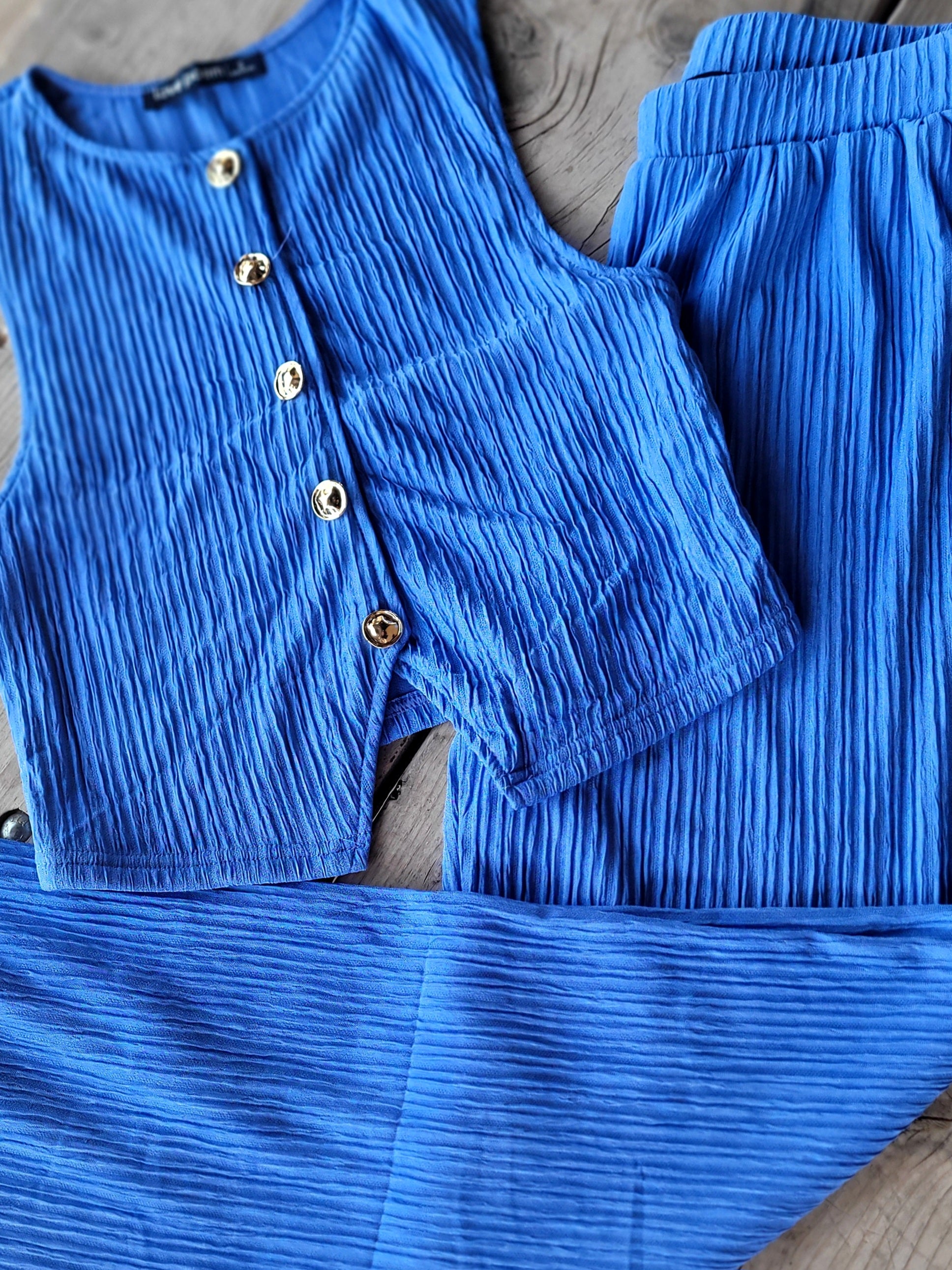 CRINKLED BLUE SET