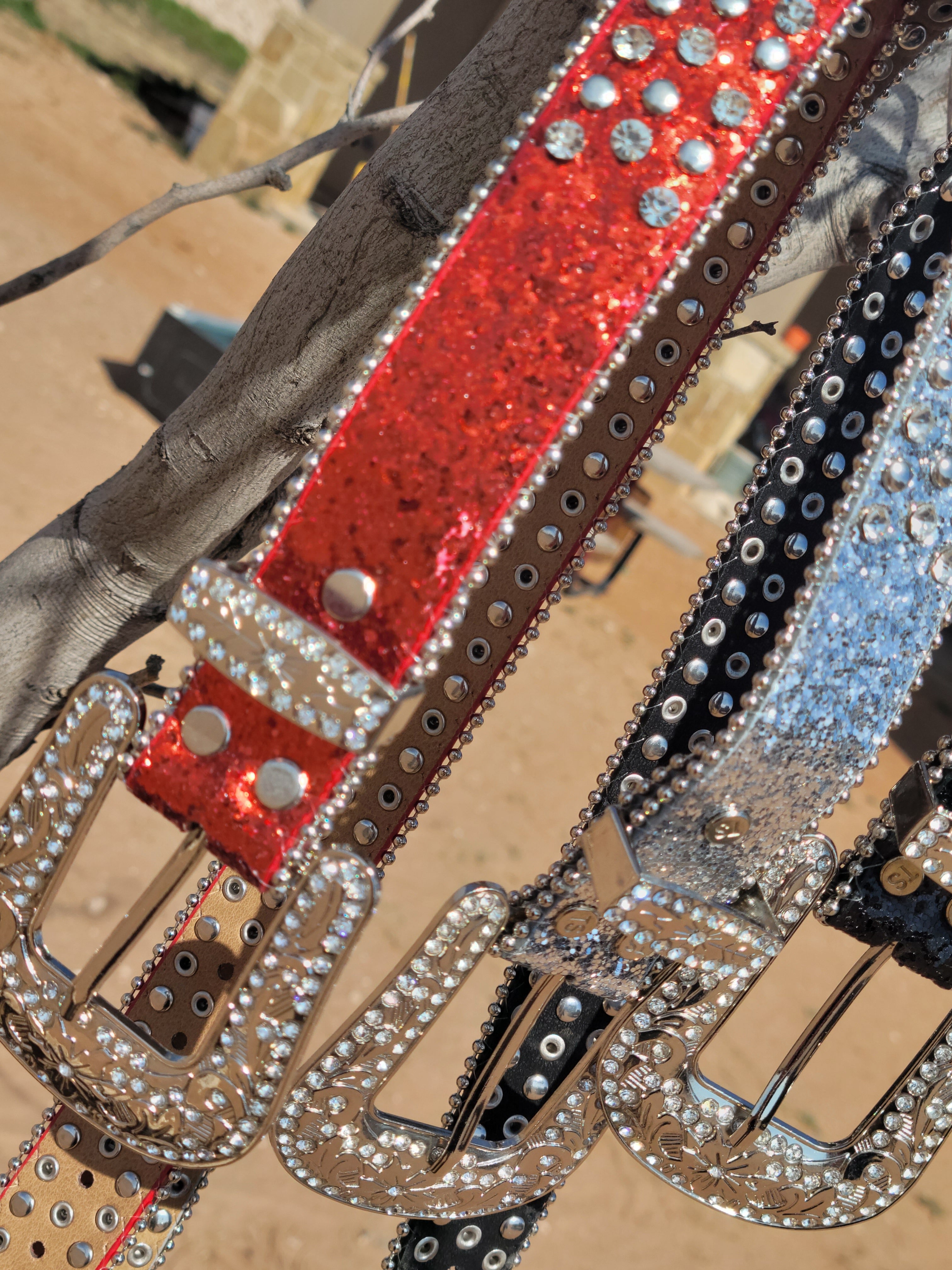 SHIMMER RHINESTONE BELTS