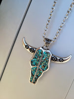 Load image into Gallery viewer, LONGHORN NECKLACE &amp;EARRING SET
