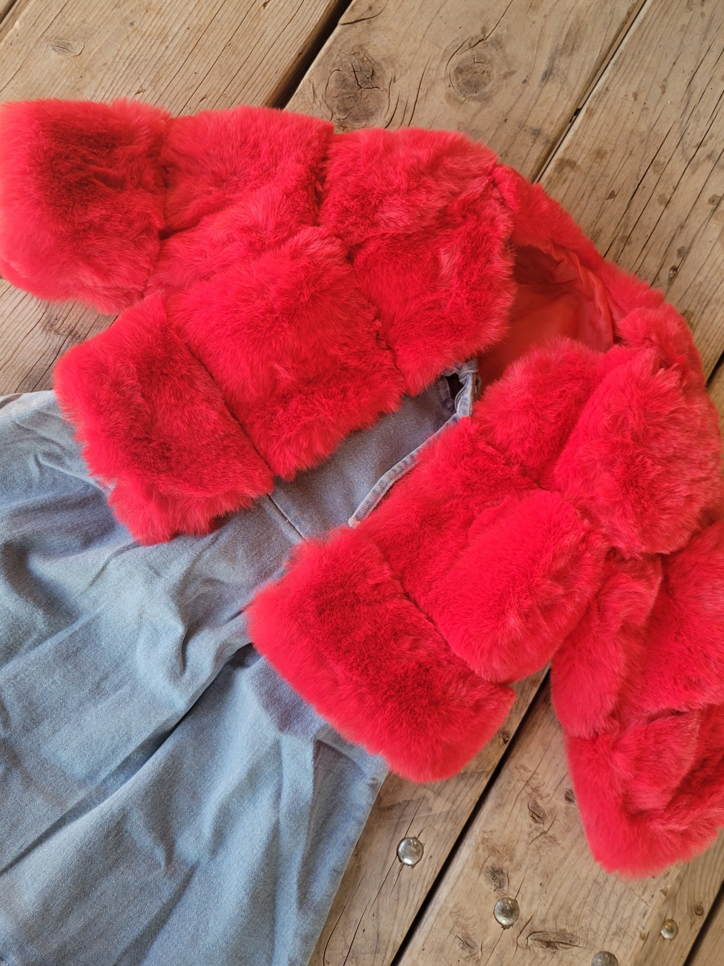RED FUR JACKET