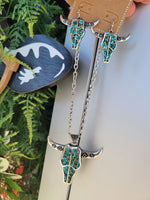 Load image into Gallery viewer, LONGHORN NECKLACE &amp;EARRING SET
