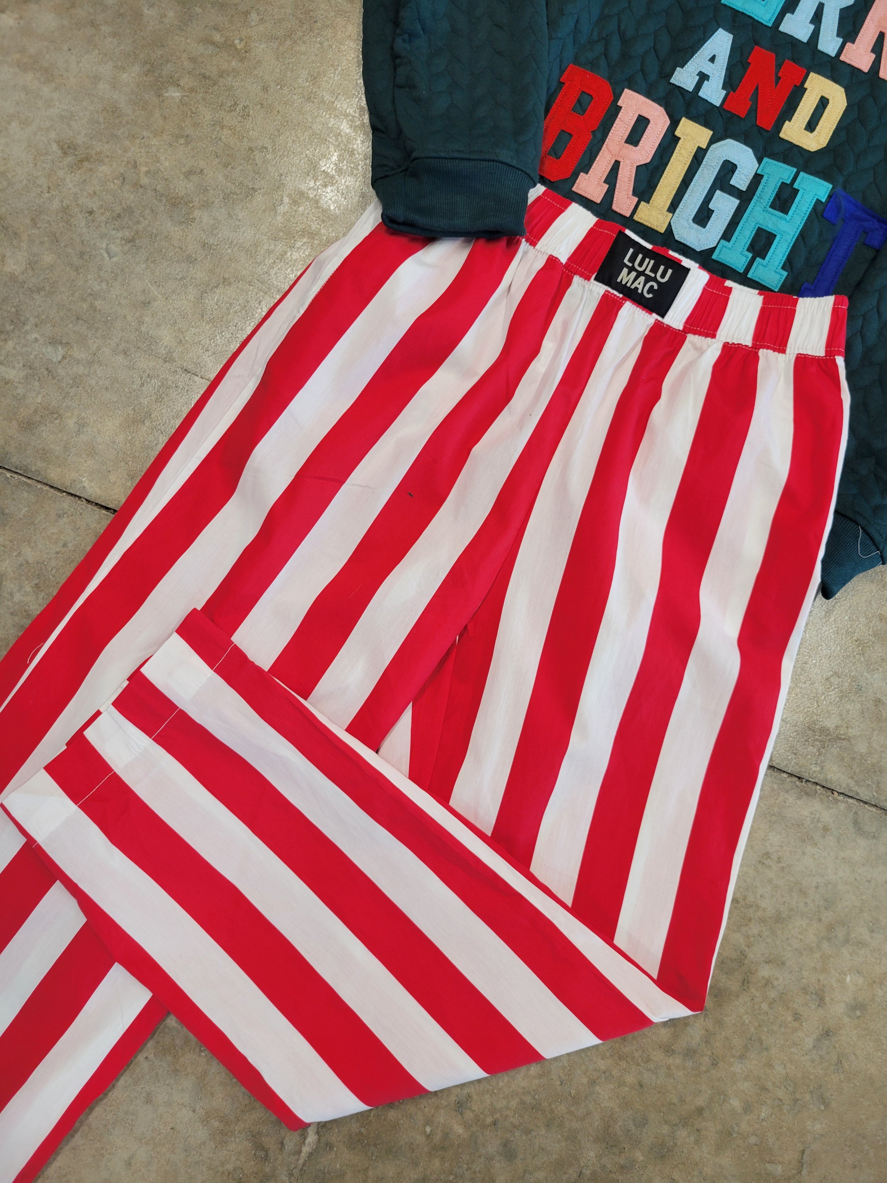 RED STRIPED PANTS