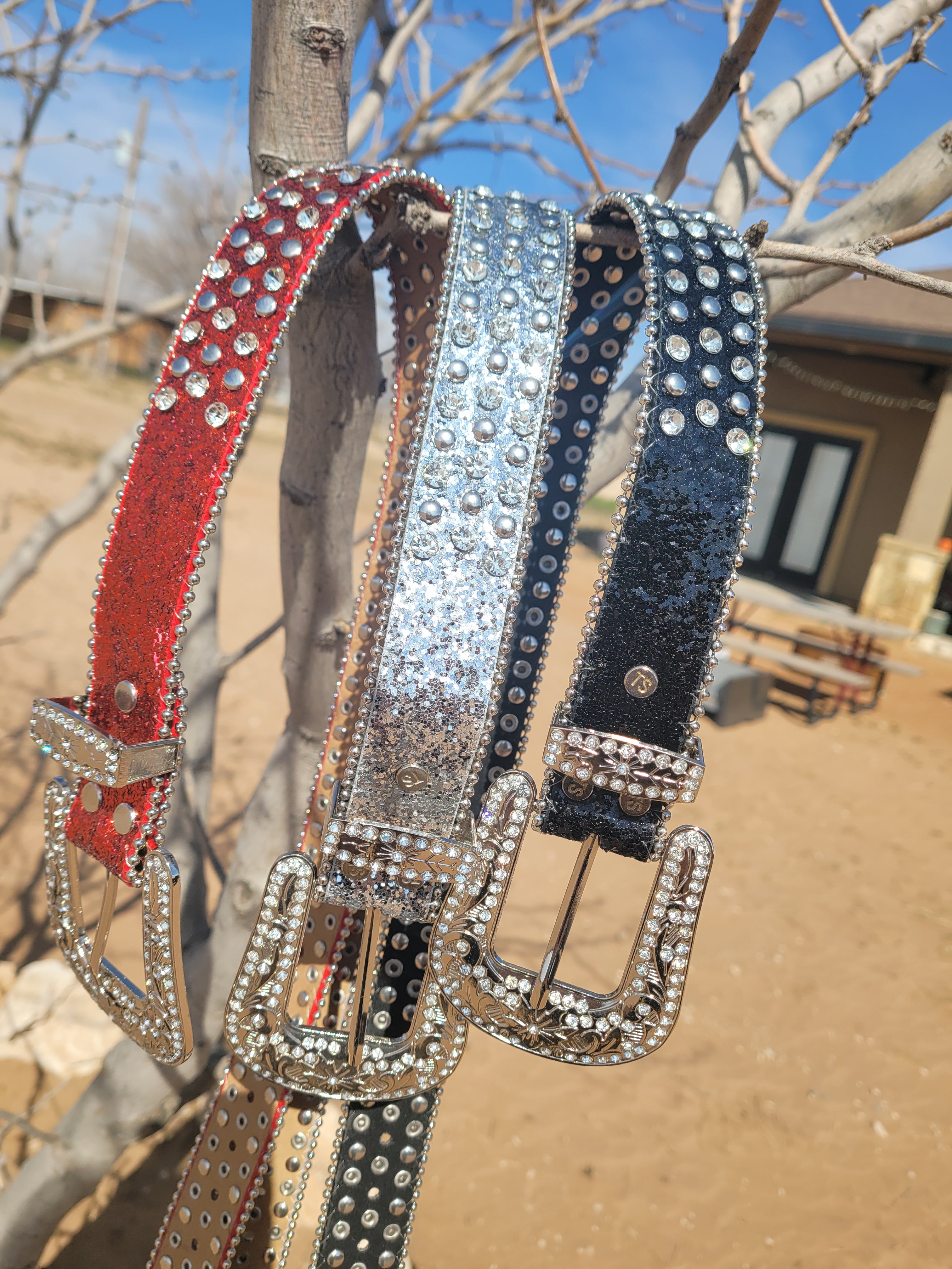 SHIMMER RHINESTONE BELTS