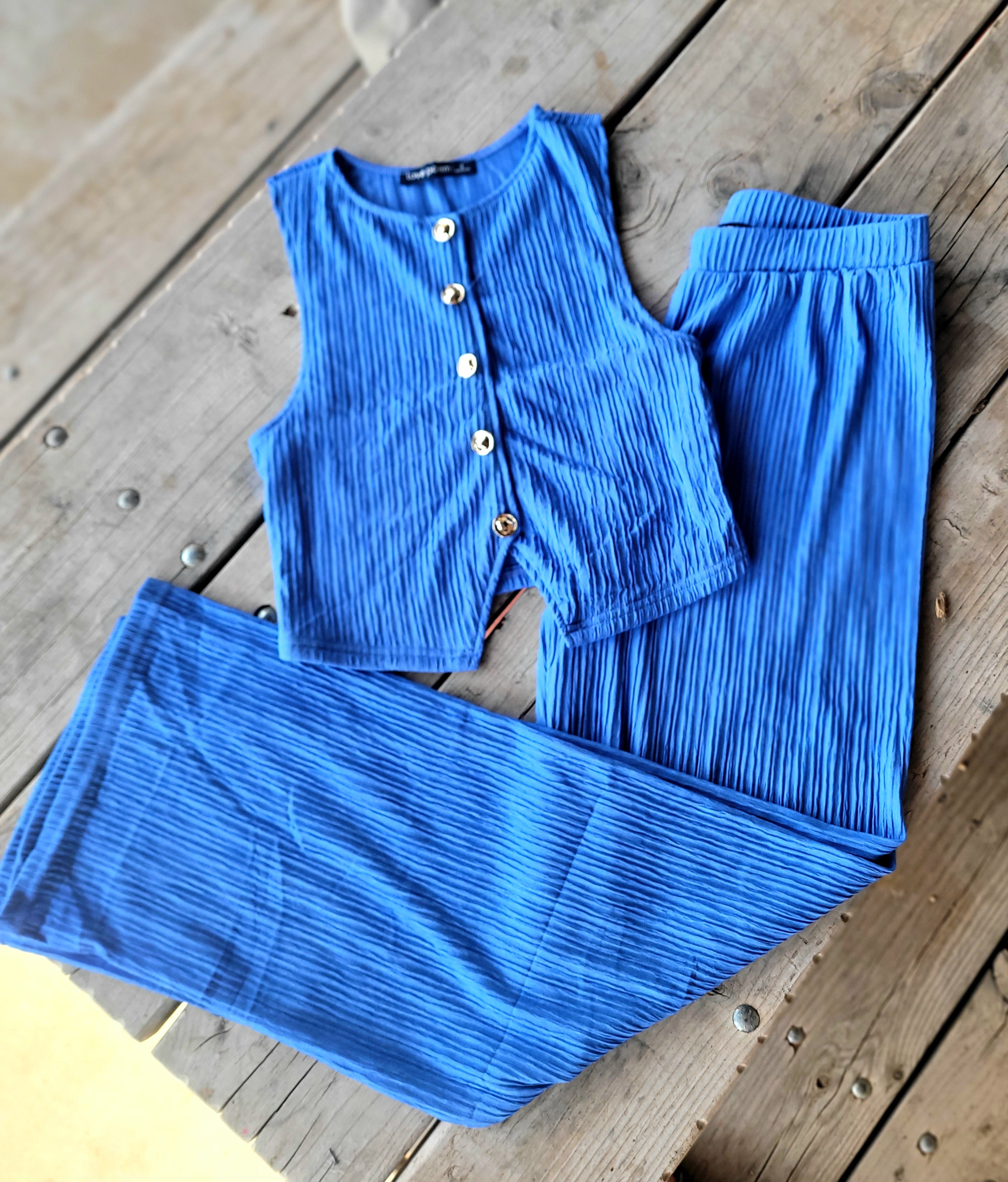 CRINKLED BLUE SET