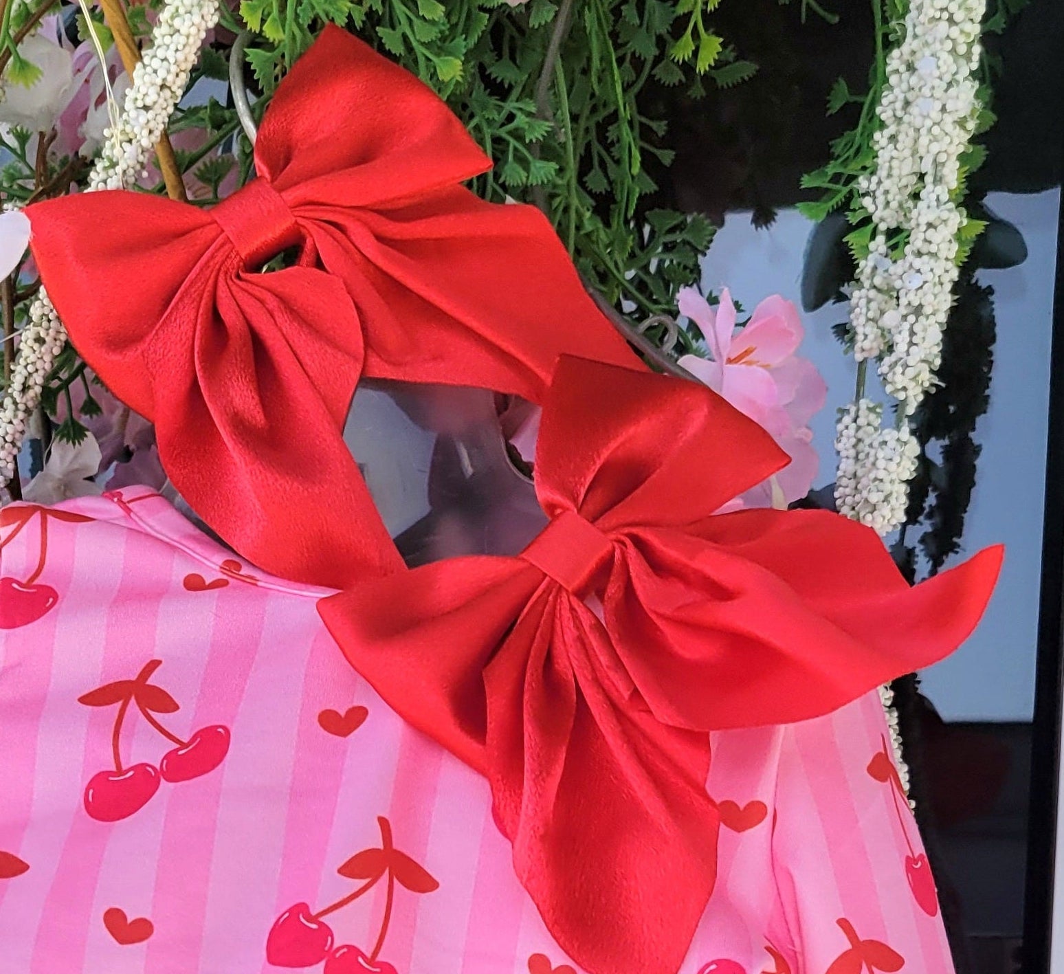 RED COQUETTE BOW SET