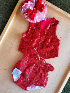 SEQUIN RED VEST