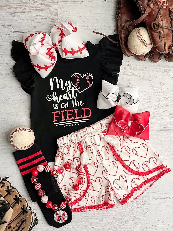 My Heart is on the Field Shorts Set