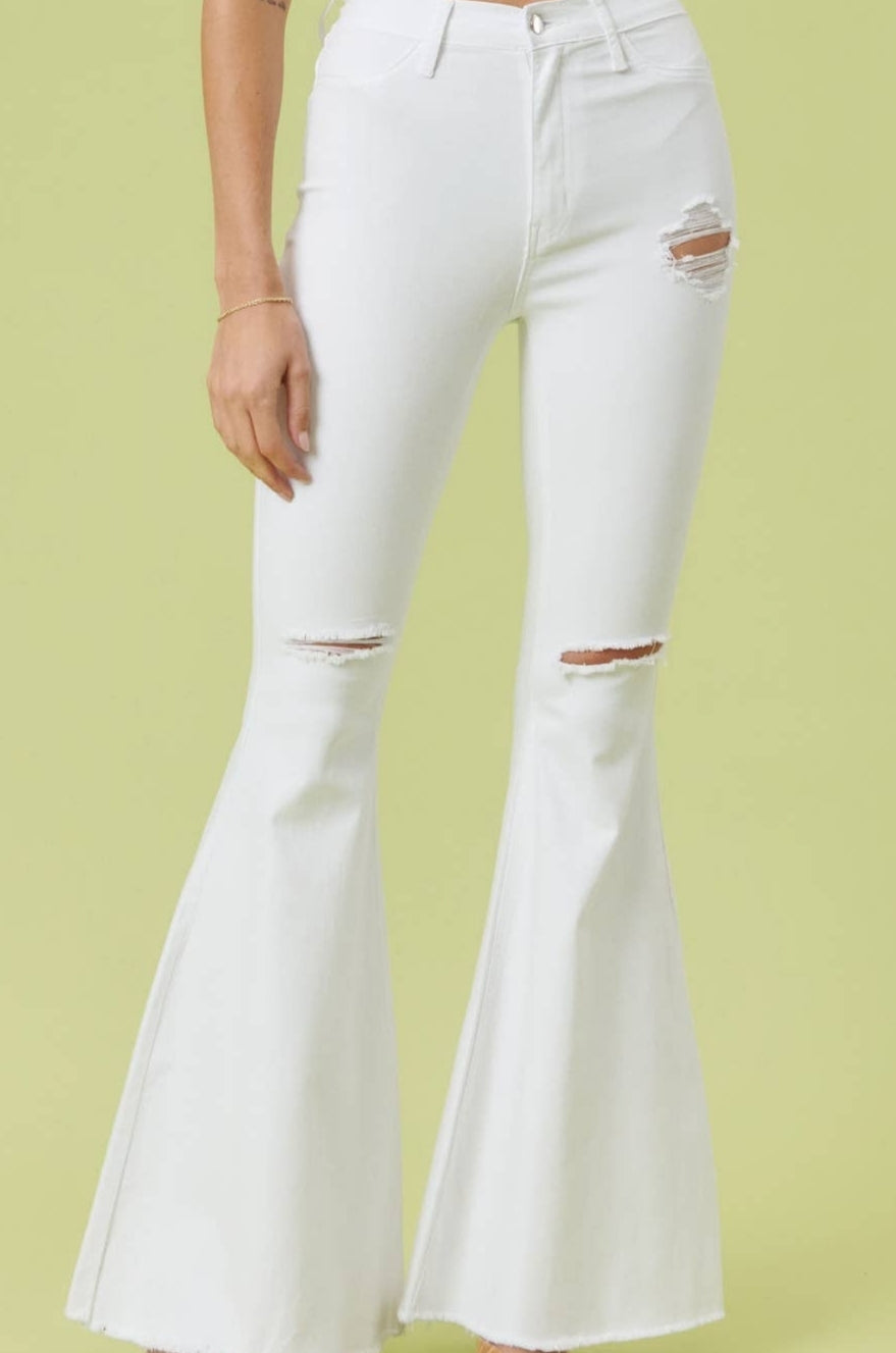 White Bell Bottoms