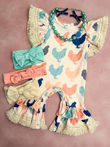 CHICKEN RUFFLE ROMPER