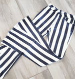 Load image into Gallery viewer, Striped Navy Bell Bottoms
